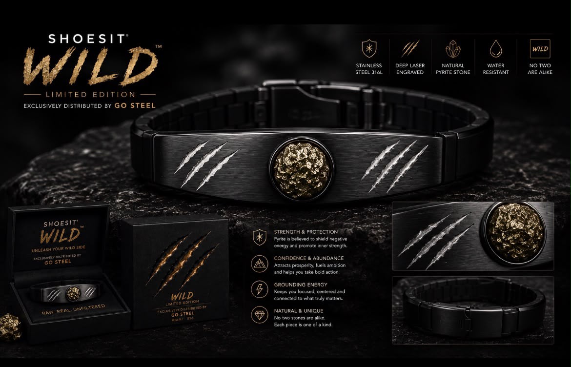 Shoesit Wild Limited Edition Pyrite Bracelet – Black Stainless Steel 316L