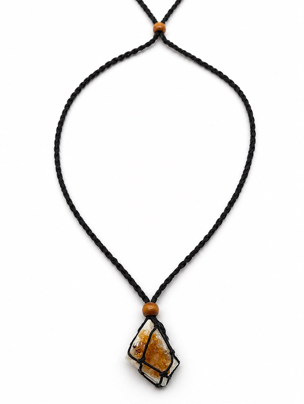 Shoesit Citrine Raw Stone Cord Necklace