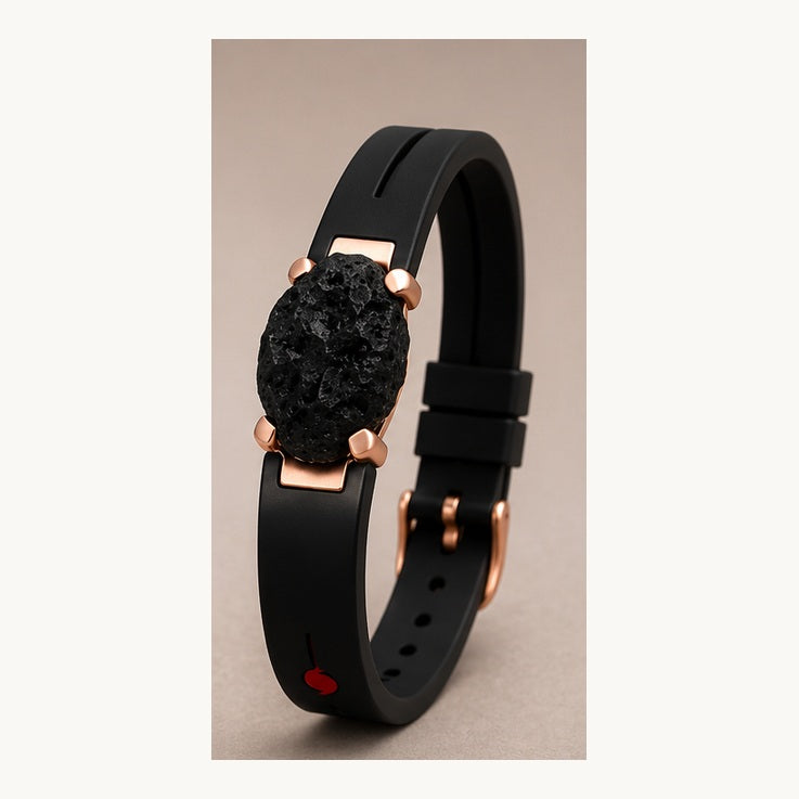Shoesit Lava Stone Energy Bracelet with black strap