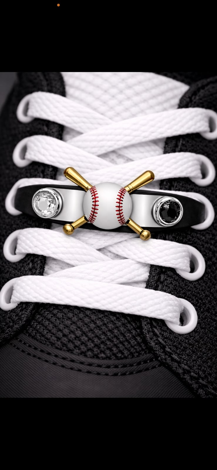 Shoesit minimal stone shoe jewelry attachment on black sneaker