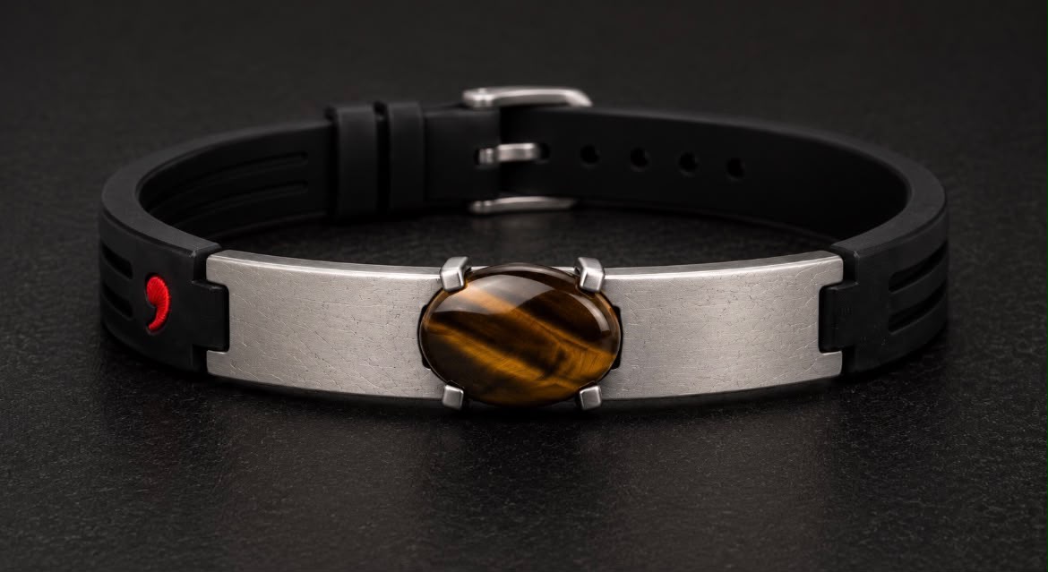 Close view of Shoesit Tiger Eye stone bracelet